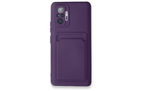 Newface Xiaomi Redmi Note 10 Pro Kılıf Kelvin Kartvizitli Silikon - Derin Mor