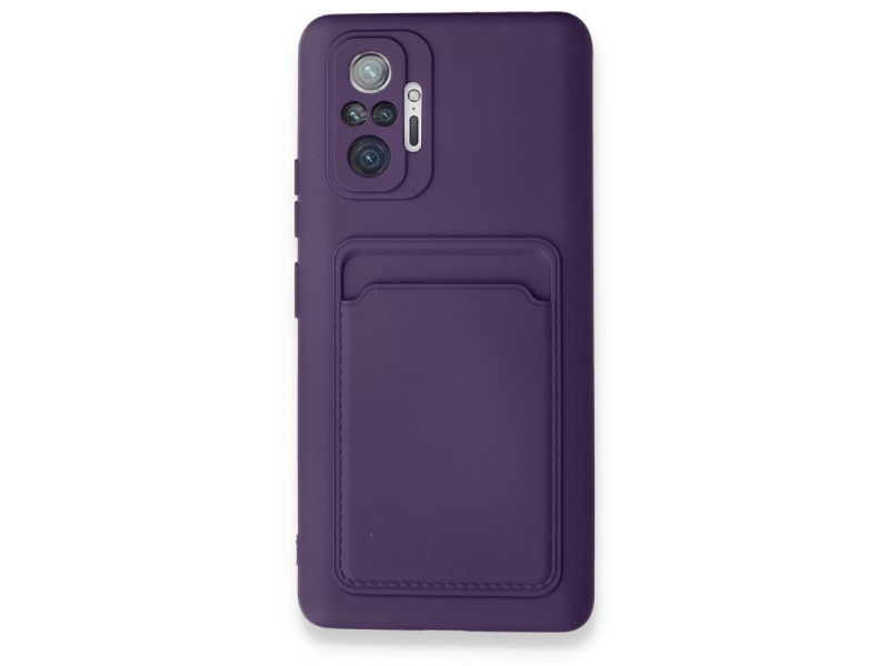 Newface Xiaomi Redmi Note 10 Pro Kılıf Kelvin Kartvizitli Silikon - Derin Mor