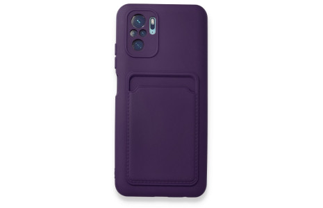 Newface Xiaomi Redmi Note 10S Kılıf Kelvin Kartvizitli Silikon - Derin Mor