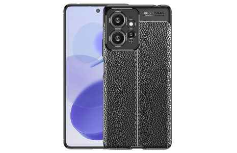 Newface Xiaomi Redmi Note 12 4G Kılıf Focus Derili Silikon - Siyah
