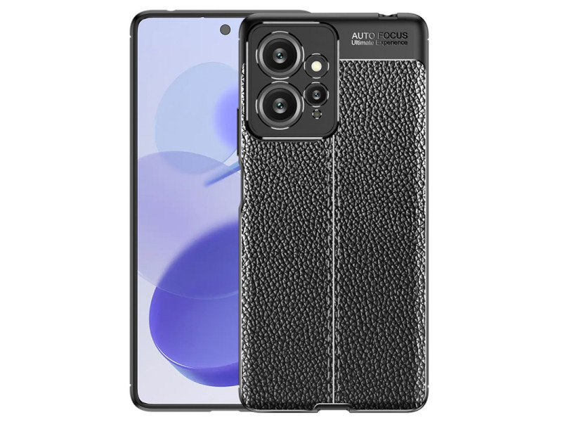 Newface Xiaomi Redmi Note 12 4G Kılıf Focus Derili Silikon - Siyah