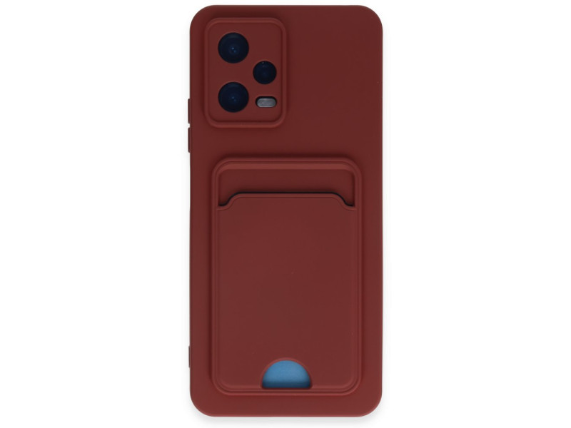Newface Xiaomi Redmi Note 12 4G Kılıf Kelvin Kartvizitli Silikon - Bordo