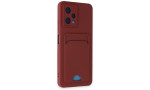 Newface Xiaomi Redmi Note 12 4G Kılıf Kelvin Kartvizitli Silikon - Bordo