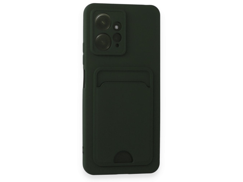 Newface Xiaomi Redmi Note 12 4G Kılıf Kelvin Kartvizitli Silikon - Koyu Yeşil
