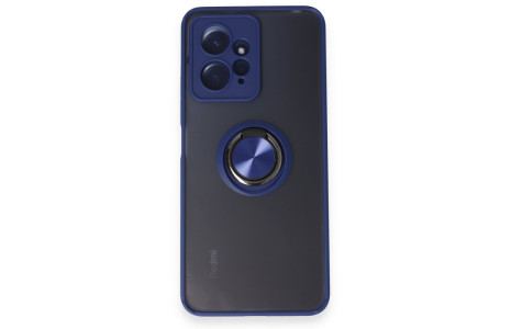Newface Xiaomi Redmi Note 12 4G Kılıf Montreal Yüzüklü Silikon Kapak - Lacivert