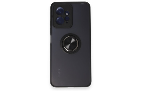 Newface Xiaomi Redmi Note 12 4G Kılıf Montreal Yüzüklü Silikon Kapak - Siyah