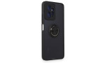 Newface Xiaomi Redmi Note 12 4G Kılıf Montreal Yüzüklü Silikon Kapak - Siyah