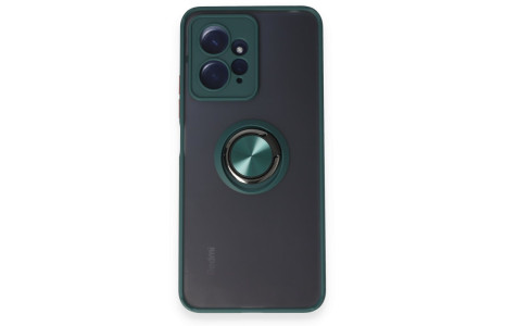 Newface Xiaomi Redmi Note 12 4G Kılıf Montreal Yüzüklü Silikon Kapak - Yeşil