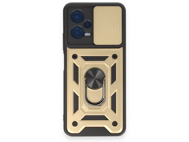 Newface Xiaomi Redmi Note 12 4G Kılıf Pars Lens Yüzüklü Silikon - Gold
