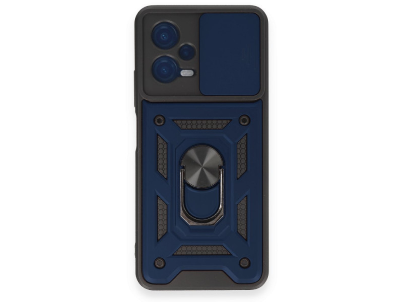 Newface Xiaomi Redmi Note 12 4G Kılıf Pars Lens Yüzüklü Silikon - Lacivert