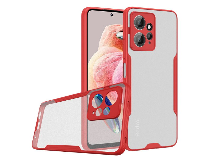 Newface Xiaomi Redmi Note 12 4G Kılıf Platin Silikon - Kırmızı