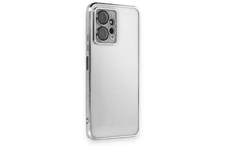 Newface Xiaomi Redmi Note 12 4G Kılıf Razer Lensli Silikon - Gümüş