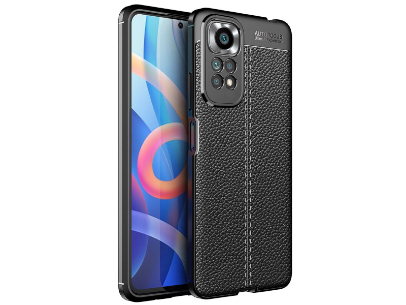 Newface Xiaomi Redmi Note 12 Pro 4G Kılıf Focus Derili Silikon - Siyah