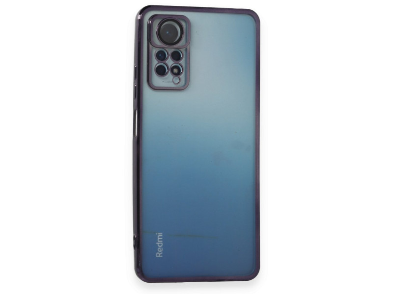 Newface Xiaomi Redmi Note 12 Pro 4G Kılıf Razer Lensli Silikon - Mor