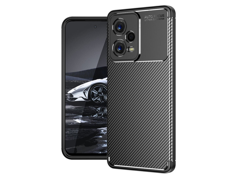 Newface Xiaomi Redmi Note 12 Pro 5G Kılıf Focus Karbon Silikon - Siyah