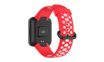 Newface Xiaomi Redmi Watch 2 Lite Spor Delikli Kordon - Kırmızı-Beyaz
