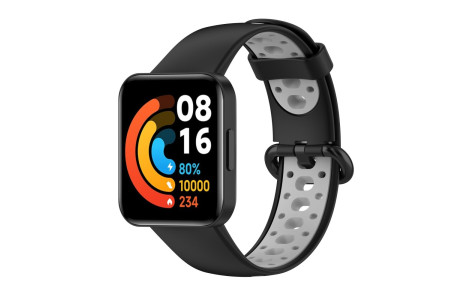 Newface Xiaomi Redmi Watch 2 Spor Delikli Kordon - Siyah-Gri