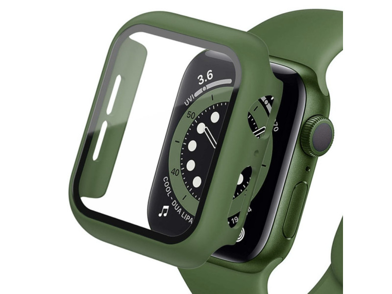 Newface Apple Watch 40mm Camlı Kasa Ekran Koruyucu - Koyu Yeşil