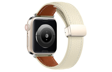 Newface Apple Watch 40mm KR414 Daks Deri Kordon - Beyaz