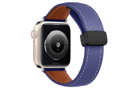 Newface Apple Watch 40mm KR414 Daks Deri Kordon - Lacivert