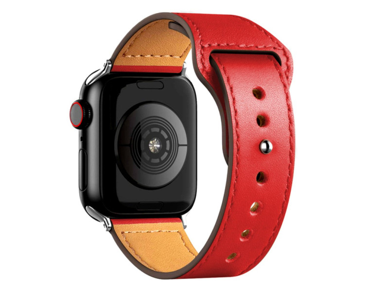 Newface Apple Watch 40mm KR415 Luaz Deri Kordon - Kırmızı