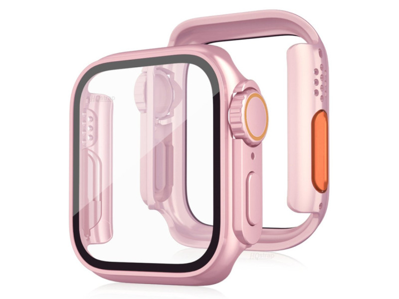 Newface Apple Watch 41mm Watch 49mm Kasa Dönüştürücü ve Ekran Koruyucu - Rose Gold