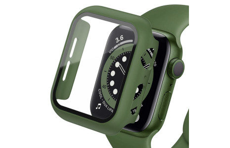 Newface Apple Watch 42mm Camlı Kasa Ekran Koruyucu - Koyu Yeşil