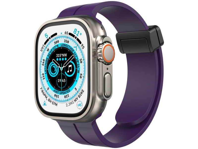 Newface Apple Watch 42mm KR412 Elegance Stylısh Kordon - Derin Mor