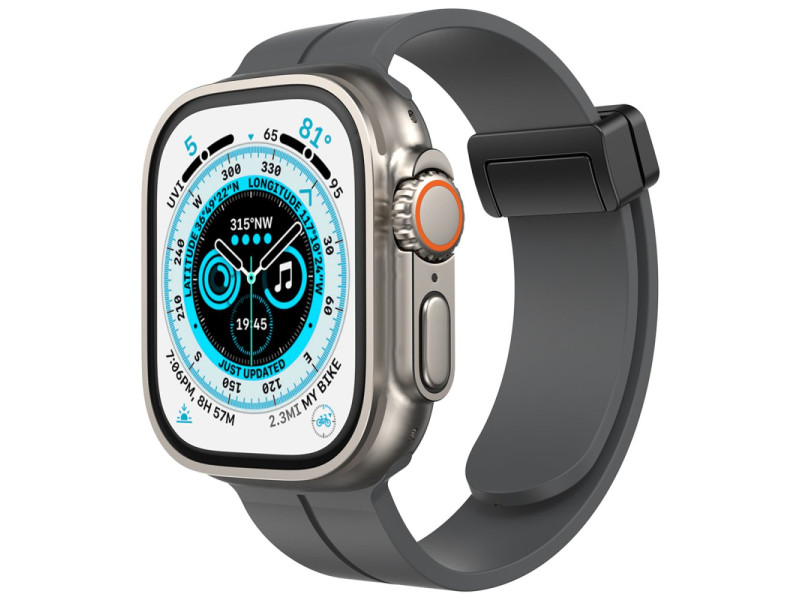 Newface Apple Watch 42mm KR412 Elegance Stylısh Kordon - Füme