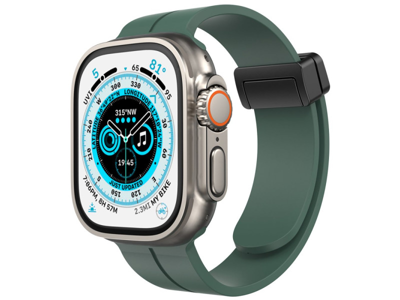 Newface Apple Watch 42mm KR412 Elegance Stylısh Kordon - Koyu Yeşil