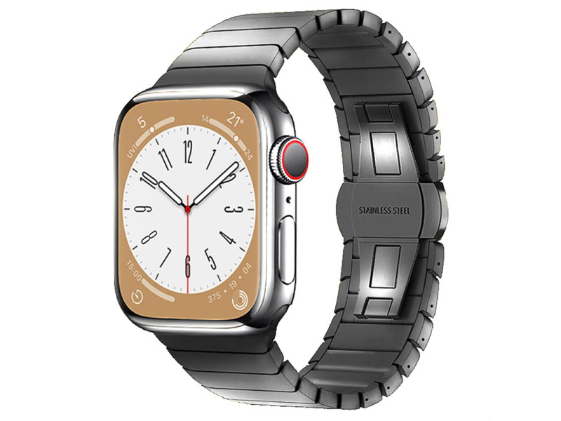 Newface Apple Watch 42mm KR413 Fine Steel Kordon - Füme