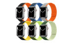 Movenchy Apple Watch 42mm MO-WB1 Çift Renk Mıknatıslı Silikon Kordon - Siyah-Sarı