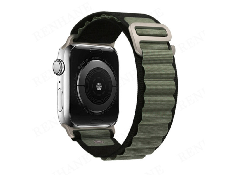 Newface Apple Watch 44mm Mountain Kordon - Siyah-Yeşil