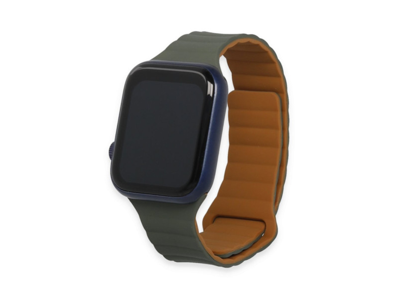 Newface Apple Watch 45mm KR411 Tailored Strap Kordon - Koyu Yeşil