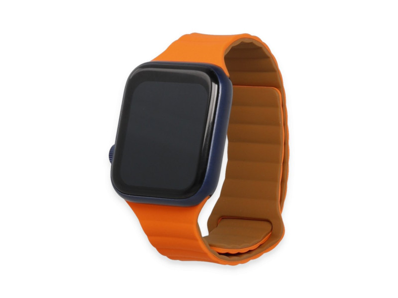 Newface Apple Watch 45mm KR411 Tailored Strap Kordon - Turuncu