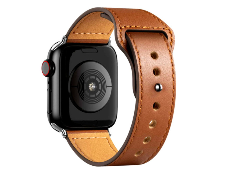 Newface Apple Watch 45mm KR415 Luaz Deri Kordon - Kahverengi