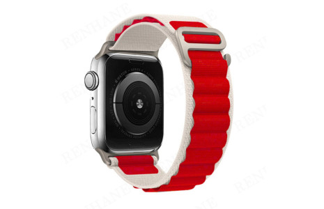 Newface Apple Watch 45mm Mountain Kordon - Beyaz-Kırmızı