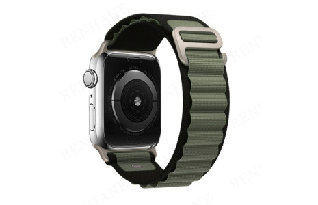 Newface Apple Watch 45mm Mountain Kordon - Siyah-Yeşil