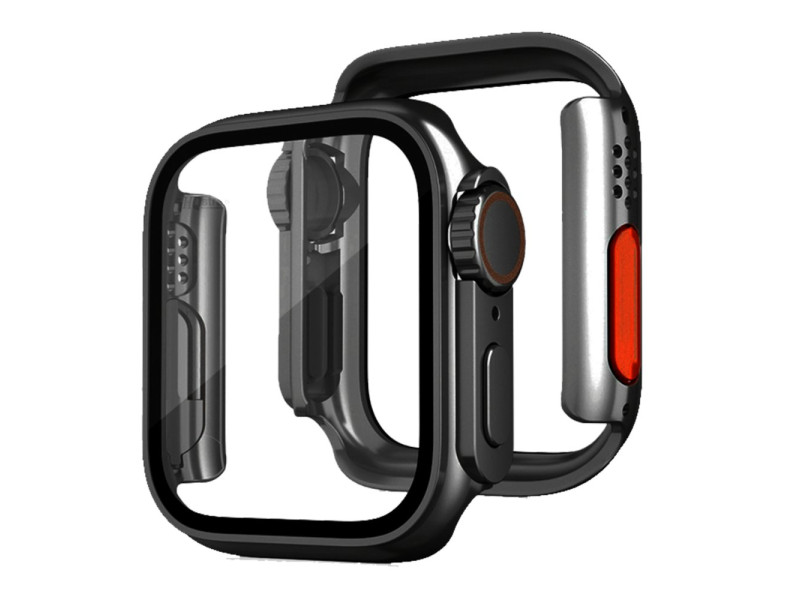 Newface Apple Watch 45mm Watch 49mm Kasa Dönüştürücü ve Ekran Koruyucu - Siyah