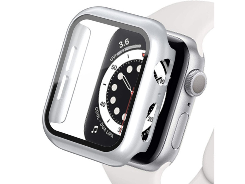 Newface Apple Watch Ultra 49mm Camlı Kasa Ekran Koruyucu - Gümüş