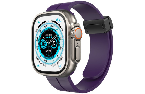 Newface Apple Watch Ultra 49mm KR412 Elegance Stylısh Kordon - Derin Mor
