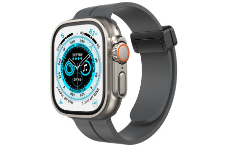Newface Apple Watch Ultra 49mm KR412 Elegance Stylısh Kordon - Füme