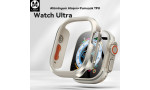 Movenchy Apple Watch Ultra 49mm MO-WT3 Alüminyum Camlı Kasa Ekran Koruyucu - Gold