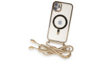 Newface iPhone 11 Kılıf Divo Lazer Askılı Magsafe Kapak - Gold