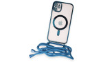 Newface iPhone 11 Kılıf Divo Lazer Askılı Magsafe Kapak - Sierra Blue