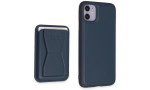 HDD iPhone 11 Kılıf HD Deri Luxury Magnet Kartvizitli Kapak - Lacivert