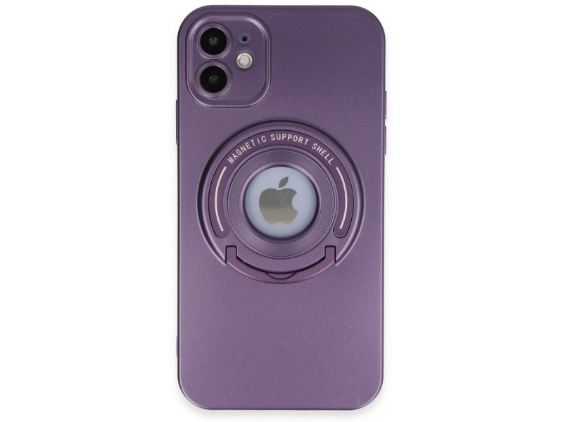 Newface iPhone 11 Kılıf Lukka Magneticsafe Kapak - Derin Mor