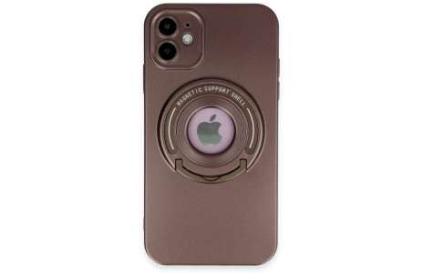 Newface iPhone 11 Kılıf Lukka Magneticsafe Kapak - Kahverengi