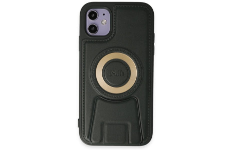 Newface iPhone 11 Kılıf Merkür Magneticsafe Standlı Kapak - Koyu Yeşil