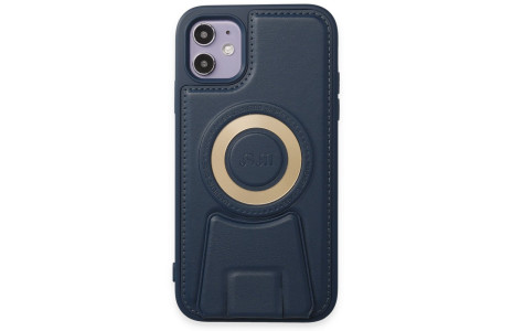 Newface iPhone 11 Kılıf Merkür Magneticsafe Standlı Kapak - Lacivert
